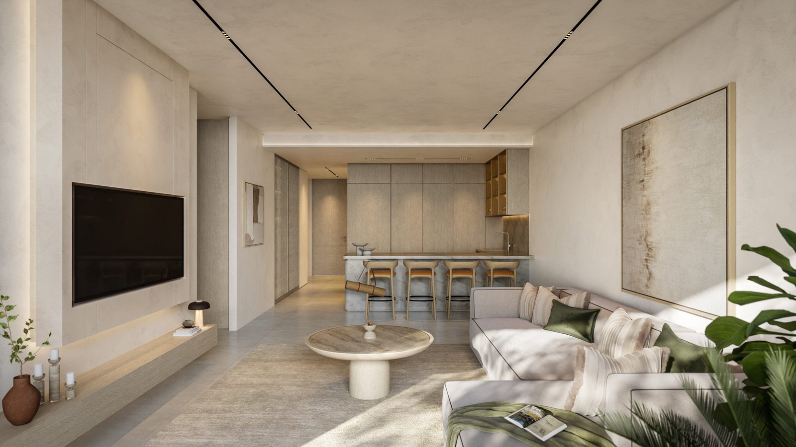 Render_Avida_2 Bedroom_Living Room